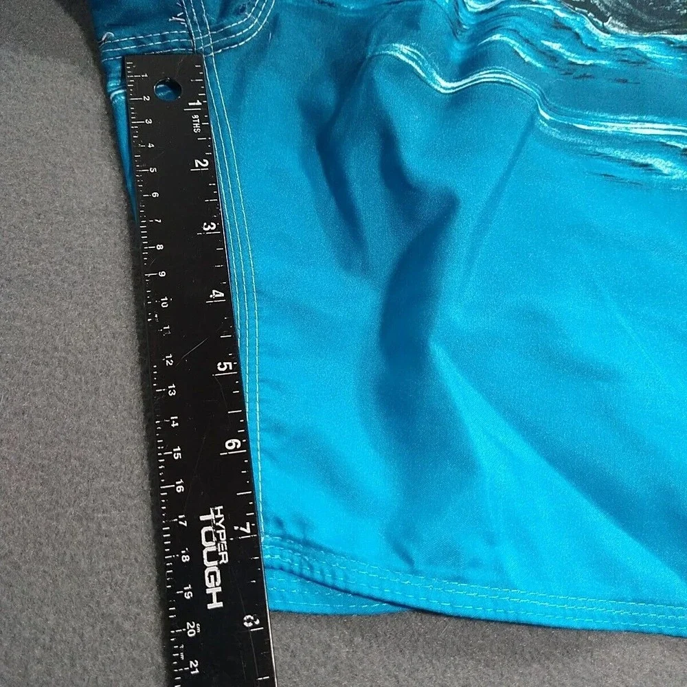 Burnside Swim Trunks Men XXL Blue Tropical Beach‎ Elastic Waist Surfer Lifeguard